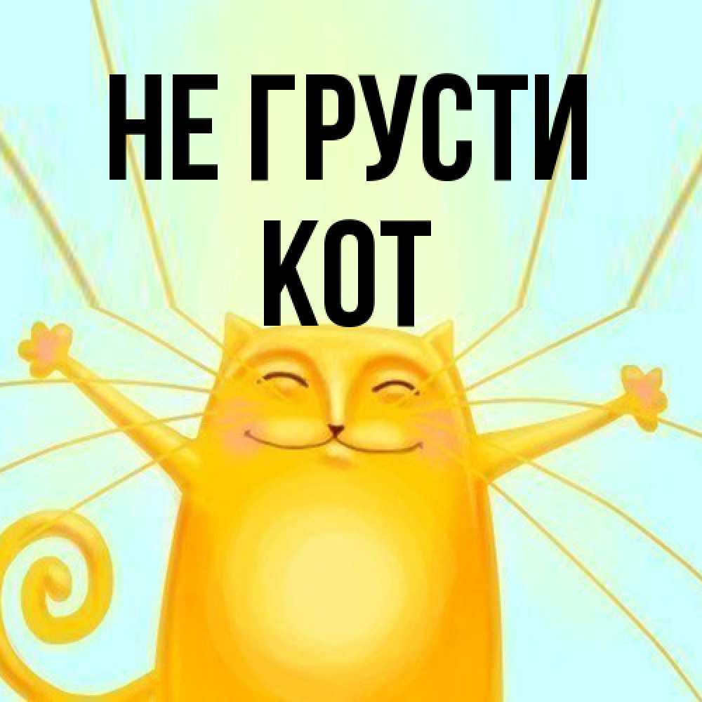 Открытка на каждый день с именем, Кот Не грусти обнимашки усатые Прикольная открытка с пожеланием онлайн скачать бесплатно 