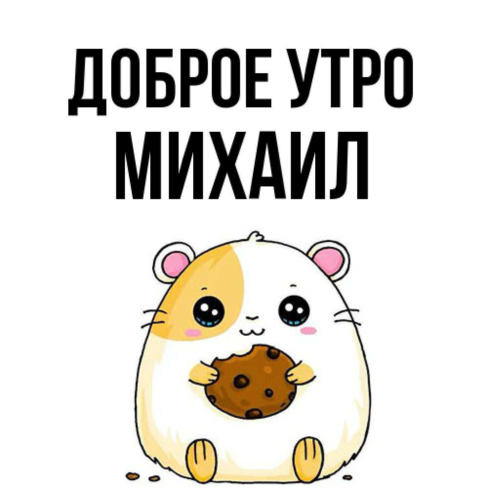 Открытка на каждый день с именем, Михаил Доброе утро есть печеньку. Утречко Прикольная открытка с пожеланием онлайн скачать бесплатно 