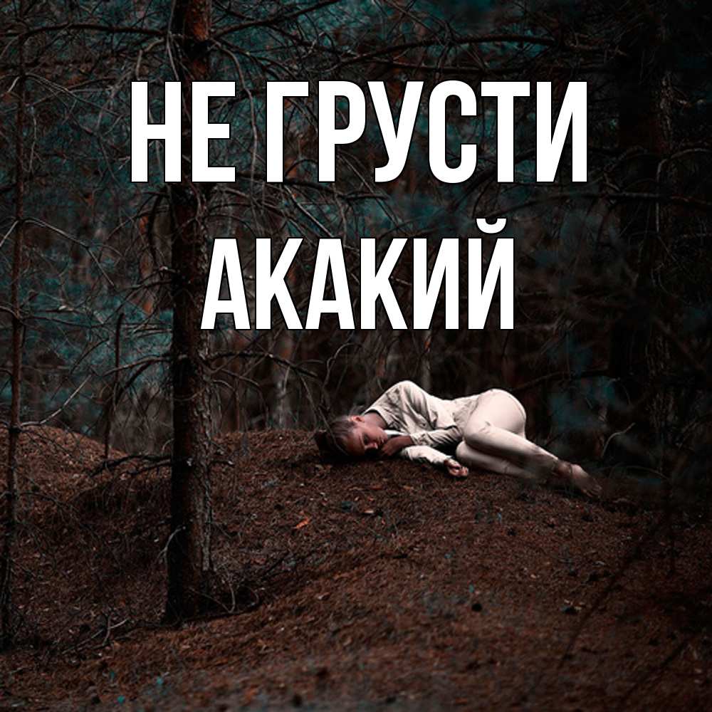 Открытка на каждый день с именем, Акакий Не грусти лес Прикольная открытка с пожеланием онлайн скачать бесплатно 