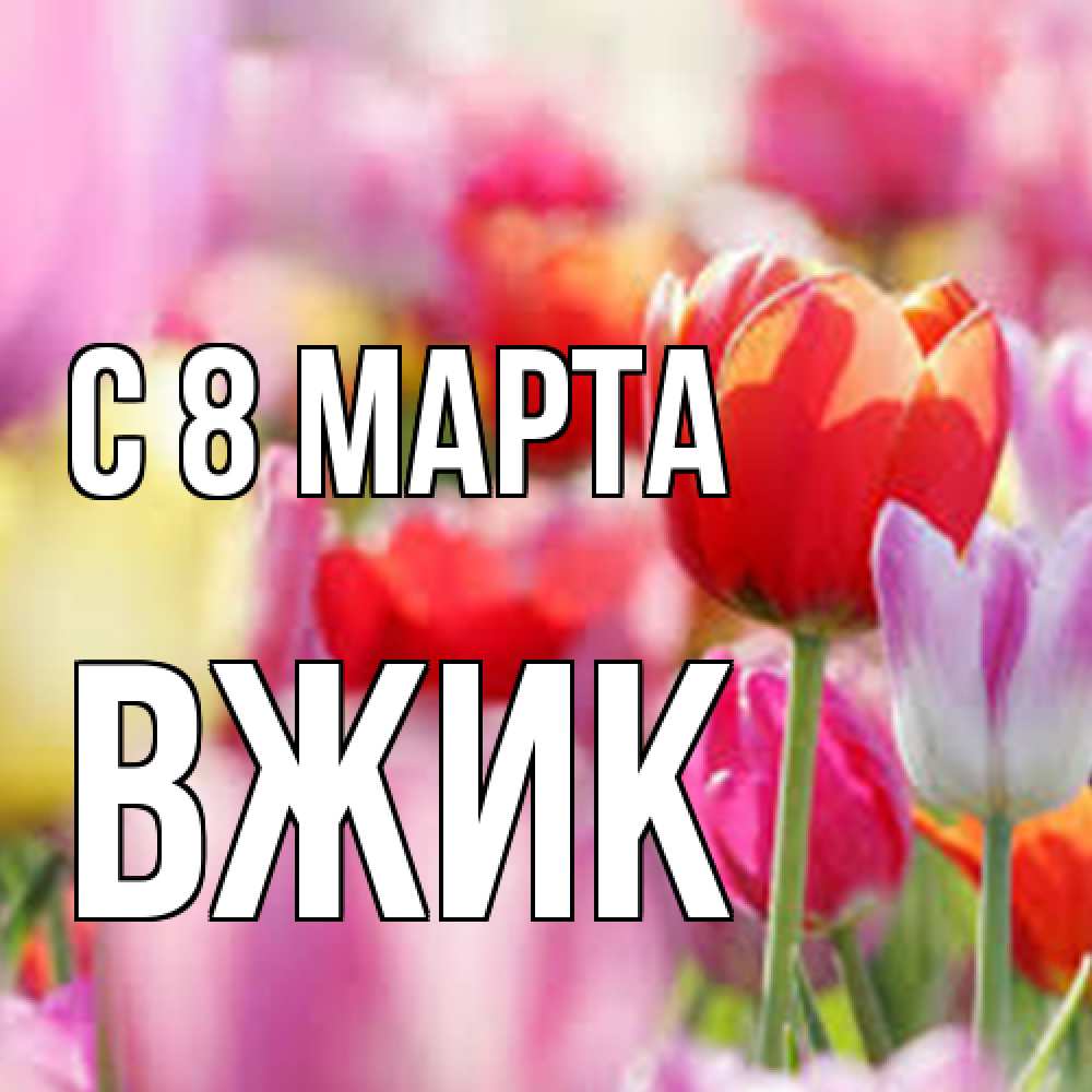 Открытка на каждый день с именем, Вжик C 8 МАРТА на международный женский день 2 Прикольная открытка с пожеланием онлайн скачать бесплатно 