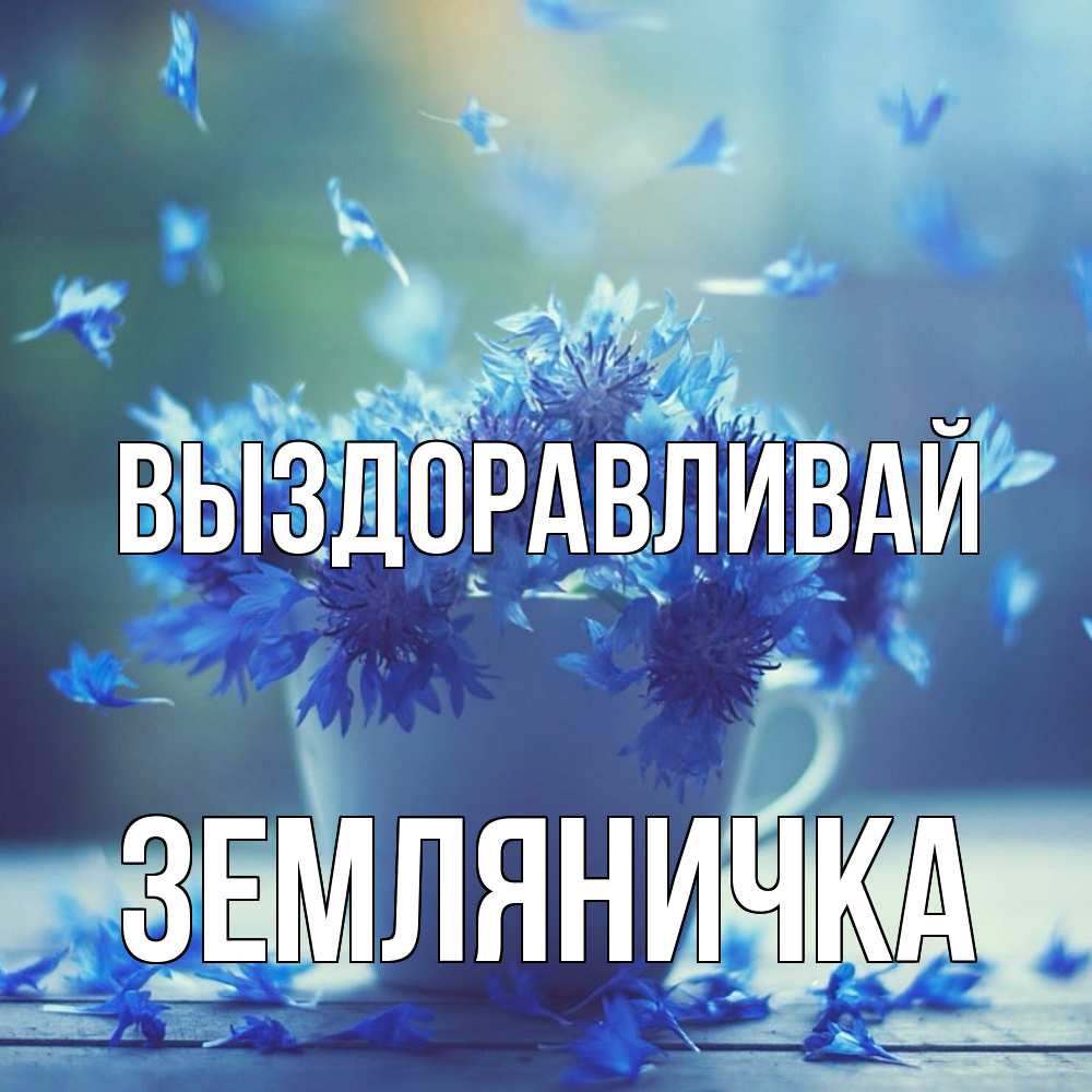 Открытка на каждый день с именем, Земляничка Выздоравливай кружка с зельем и цветами Прикольная открытка с пожеланием онлайн скачать бесплатно 