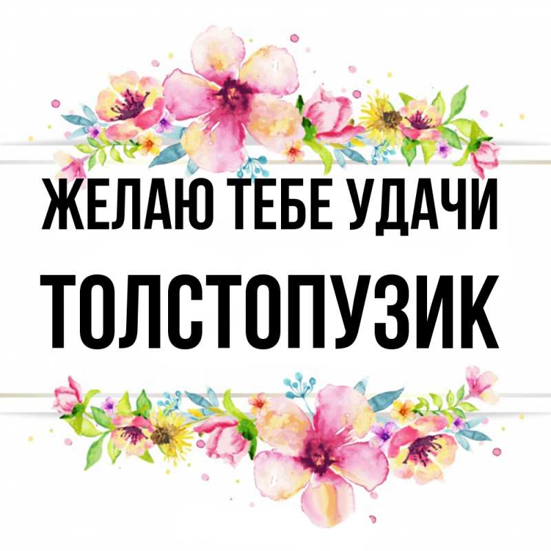 Картинка Желаю тебе удачи, Толстопузик