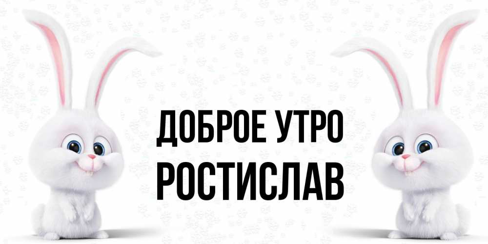 Открытка на каждый день с именем, Ростислав Доброе утро кролики с длинными ушками Прикольная открытка с пожеланием онлайн скачать бесплатно 