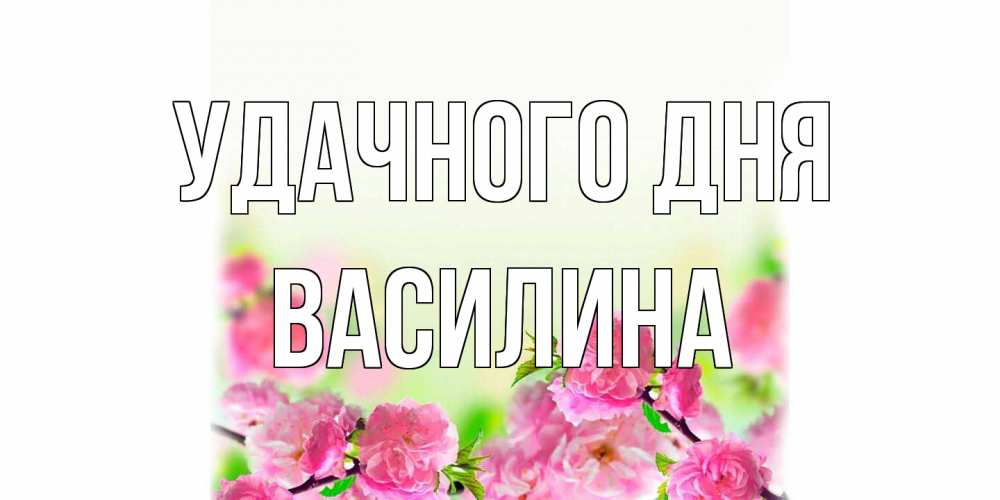 Открытка на каждый день с именем, Василина Удачного дня цветы Прикольная открытка с пожеланием онлайн скачать бесплатно 