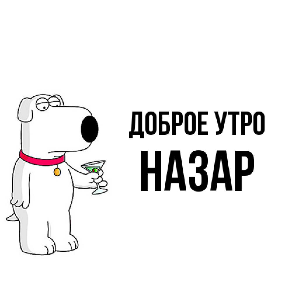 Открытка на каждый день с именем, Назар Доброе утро герои мультфильмов белый пес Прикольная открытка с пожеланием онлайн скачать бесплатно 