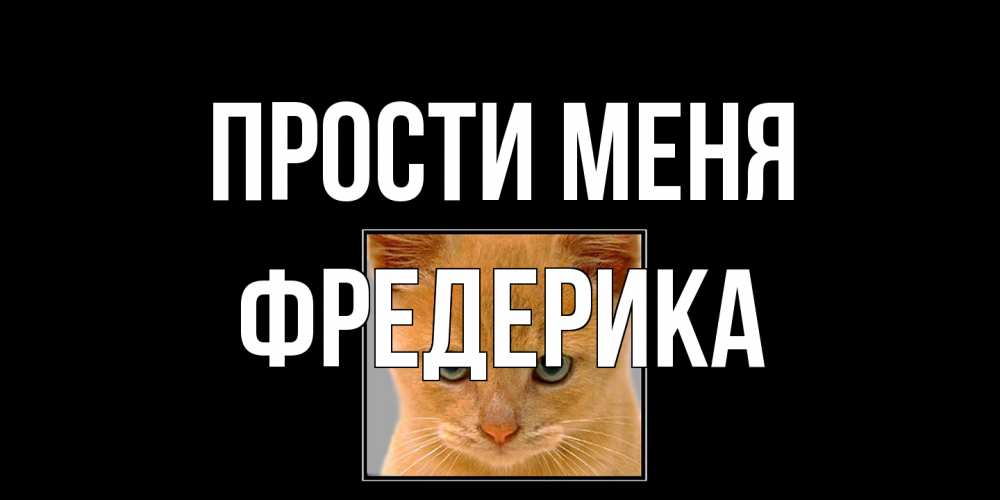 Открытка на каждый день с именем, Фредерика Прости меня рыжий грустный кот просит прощения Прикольная открытка с пожеланием онлайн скачать бесплатно 