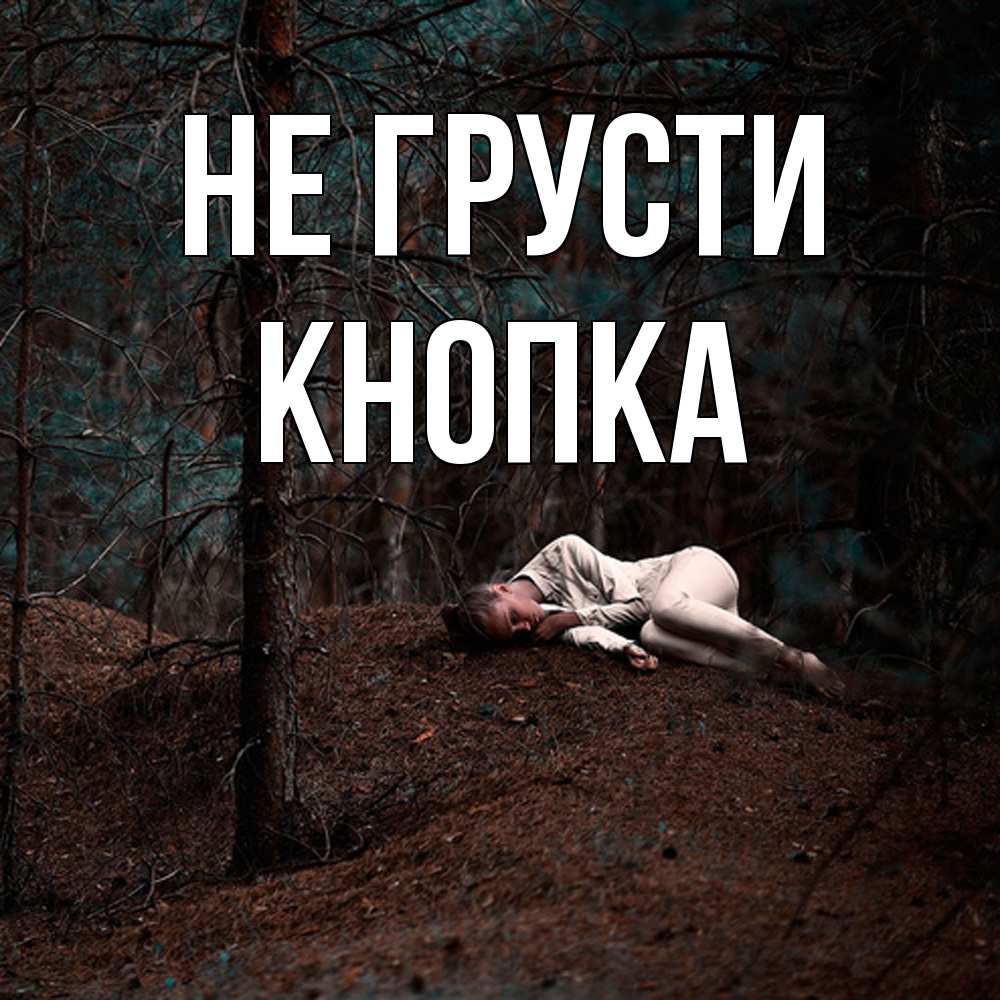 Открытка на каждый день с именем, Кнопка Не грусти лес Прикольная открытка с пожеланием онлайн скачать бесплатно 