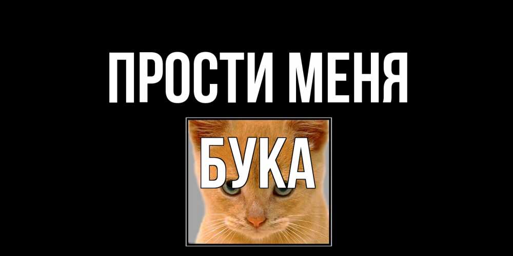 Открытка на каждый день с именем, Бука Прости меня рыжий грустный кот просит прощения Прикольная открытка с пожеланием онлайн скачать бесплатно 