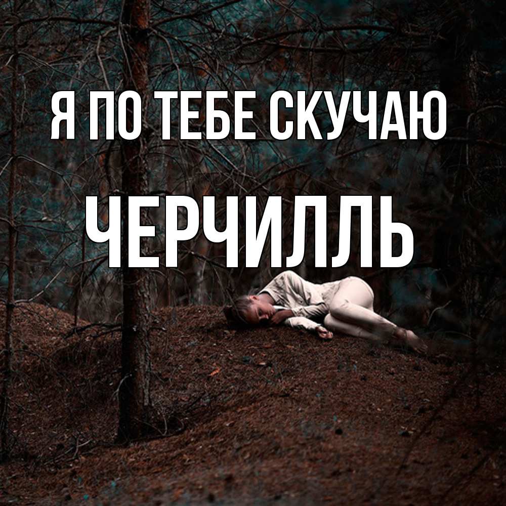 Открытка на каждый день с именем, Черчилль Я по тебе скучаю очень Прикольная открытка с пожеланием онлайн скачать бесплатно 