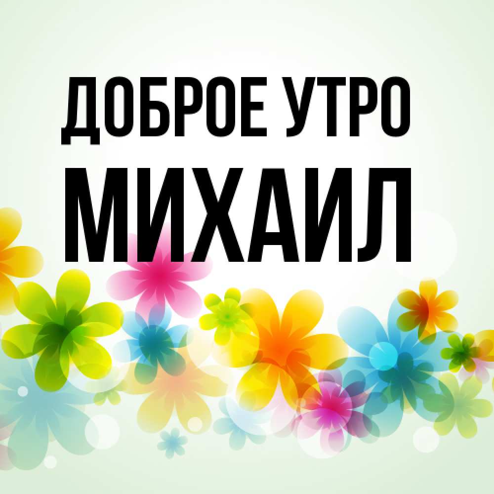 Открытка на каждый день с именем, Михаил Доброе утро позитивные цветочки Прикольная открытка с пожеланием онлайн скачать бесплатно 
