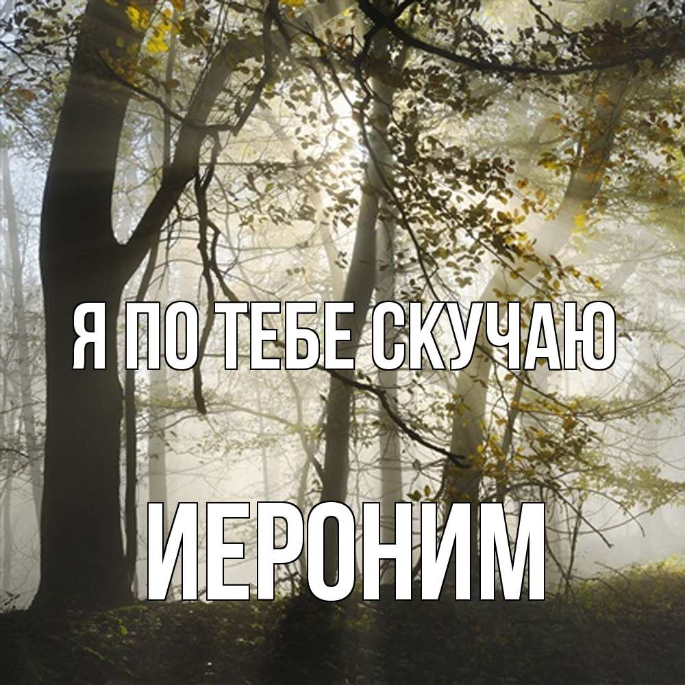 Открытка на каждый день с именем, Иероним Я по тебе скучаю грустно Прикольная открытка с пожеланием онлайн скачать бесплатно 