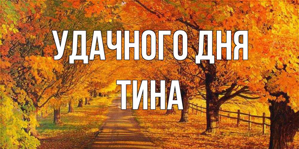 Открытка на каждый день с именем, Тина Удачного дня деревья с осенними листьями Прикольная открытка с пожеланием онлайн скачать бесплатно 