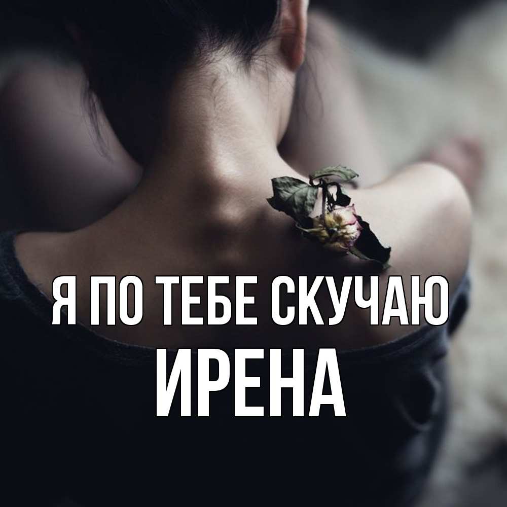 Открытка на каждый день с именем, Ирена Я по тебе скучаю засох цветок Прикольная открытка с пожеланием онлайн скачать бесплатно 