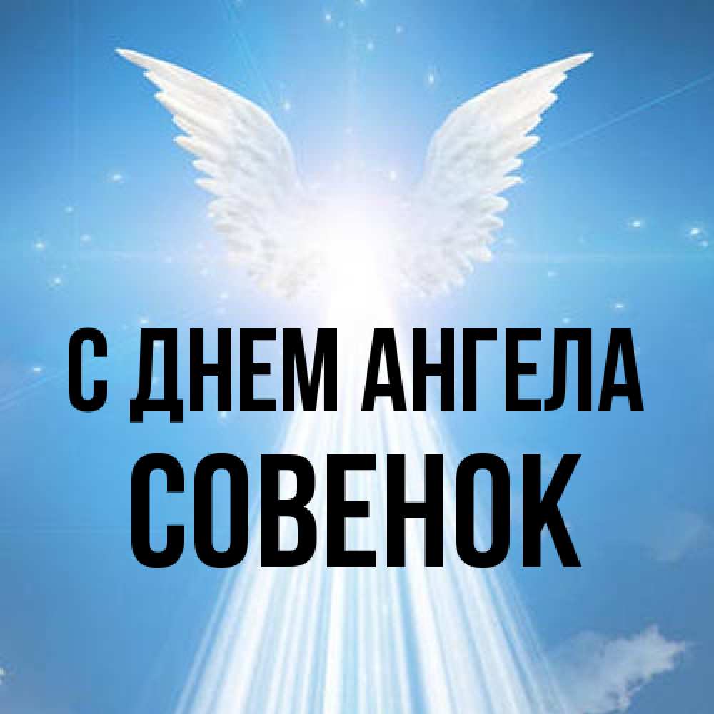 Открытка на каждый день с именем, совенок С днем ангела поток света Прикольная открытка с пожеланием онлайн скачать бесплатно 