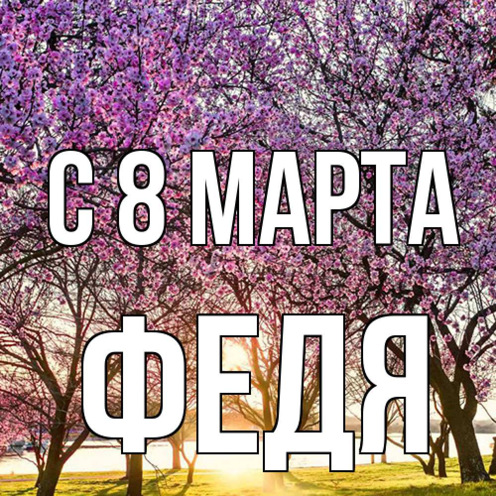 Открытка на каждый день с именем, Федя C 8 МАРТА международный женский день Прикольная открытка с пожеланием онлайн скачать бесплатно 