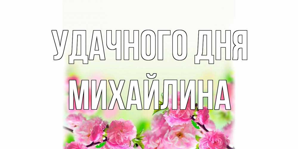 Открытка на каждый день с именем, Михайлина Удачного дня цветы Прикольная открытка с пожеланием онлайн скачать бесплатно 