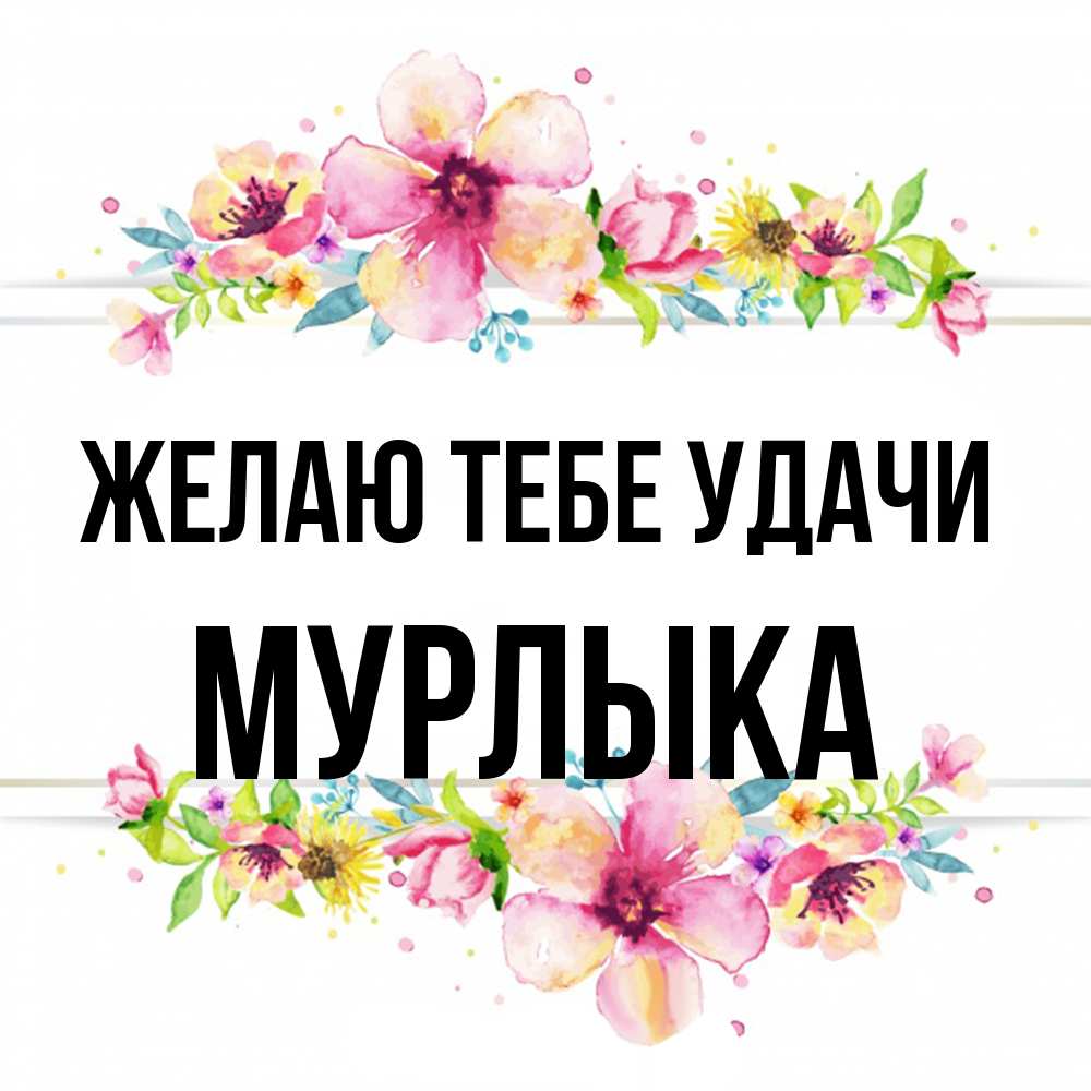 Открытка на каждый день с именем, мурлыка Желаю тебе удачи пусть повезет 1 Прикольная открытка с пожеланием онлайн скачать бесплатно 