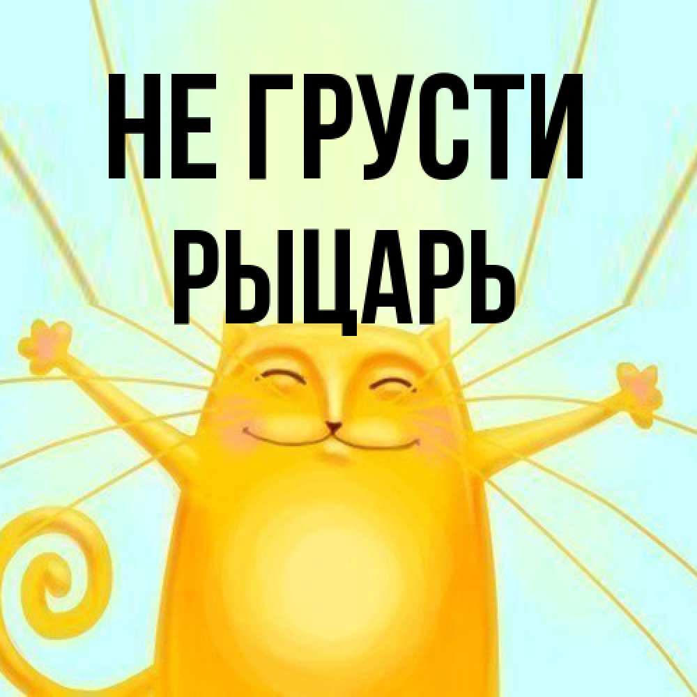 Открытка на каждый день с именем, Рыцарь Не грусти обнимашки усатые Прикольная открытка с пожеланием онлайн скачать бесплатно 