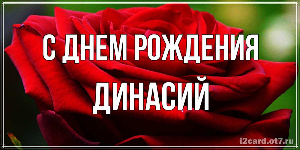 Открытка на каждый день с именем, Динасий С днем рождения розочка очень красивая Прикольная открытка с пожеланием онлайн скачать бесплатно 
