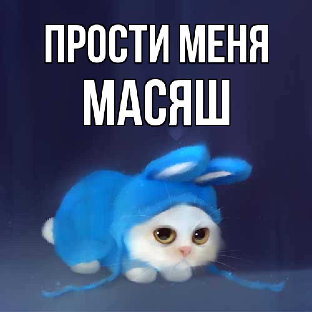 Открытка на каждый день с именем, Масяш Прости меня невинный котозай просит прощения Прикольная открытка с пожеланием онлайн скачать бесплатно 