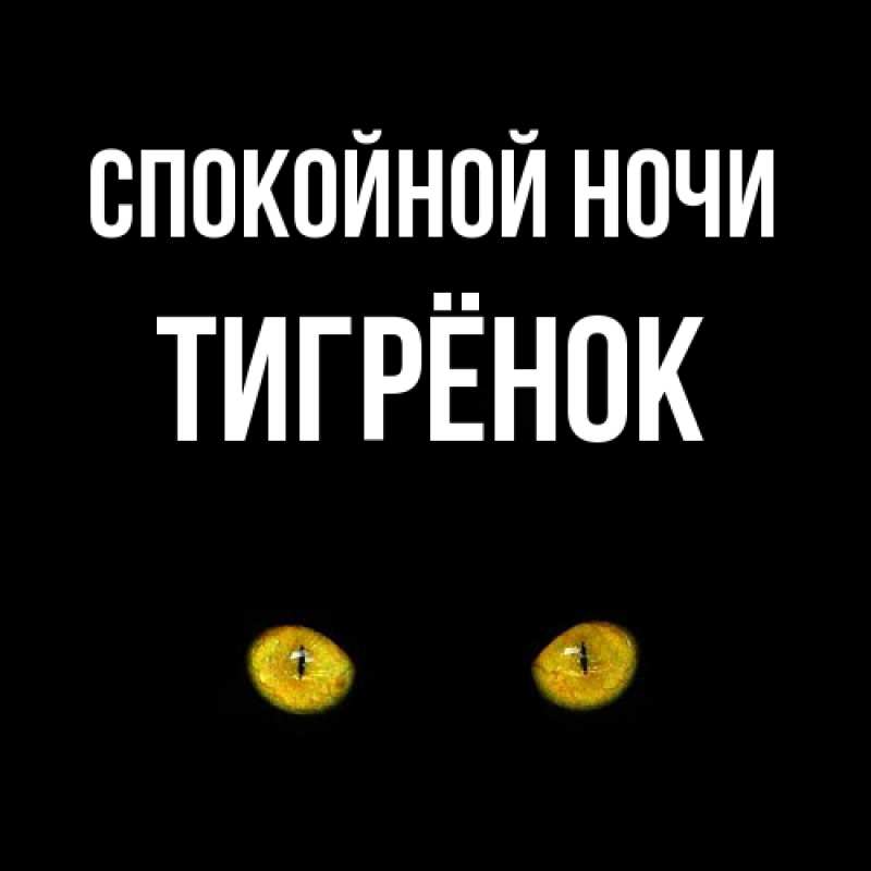Картинка Спокойной ночи, Тигрёнок