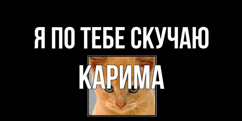 Открытка на каждый день с именем, Карима Я по тебе скучаю открытки рыжий котенок скучает по тебе Прикольная открытка с пожеланием онлайн скачать бесплатно 