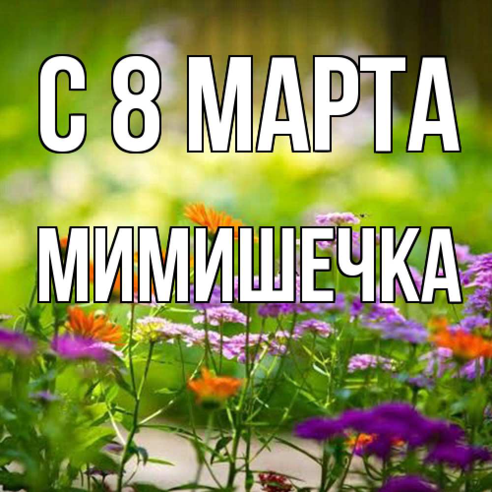 Открытка на каждый день с именем, мимишечка C 8 МАРТА цветы Прикольная открытка с пожеланием онлайн скачать бесплатно 