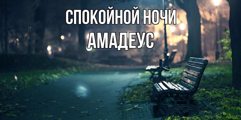 Открытка на каждый день с именем, Амадеус Спокойной ночи открытка для пожелания сладких снов Прикольная открытка с пожеланием онлайн скачать бесплатно 