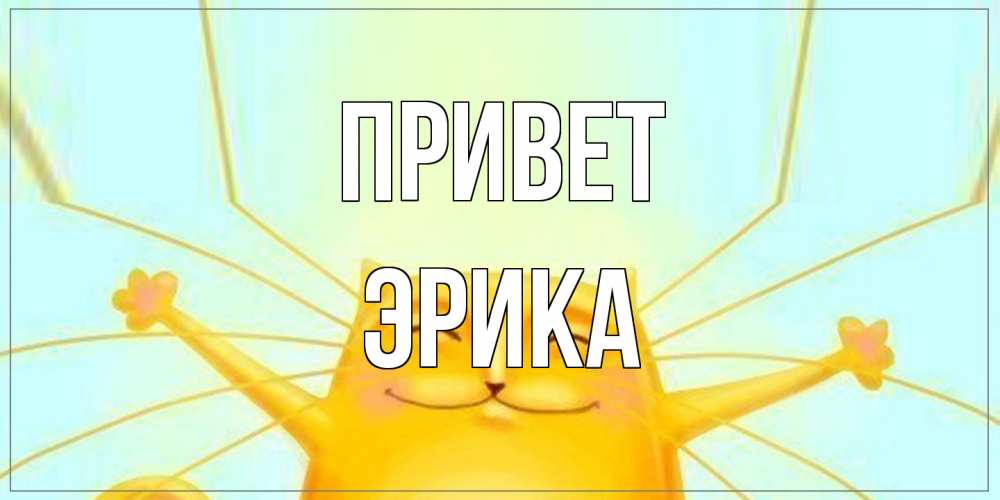Открытка на каждый день с именем, Эрика Привет кот Прикольная открытка с пожеланием онлайн скачать бесплатно 