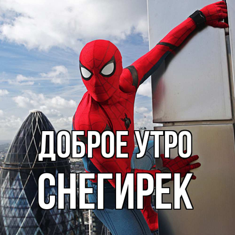 Открытка на каждый день с именем, снегирек Доброе утро марвел герои Прикольная открытка с пожеланием онлайн скачать бесплатно 