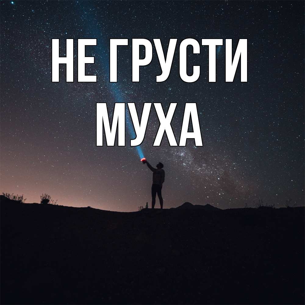Открытка на каждый день с именем, Муха Не грусти луч света и млечный путь Прикольная открытка с пожеланием онлайн скачать бесплатно 