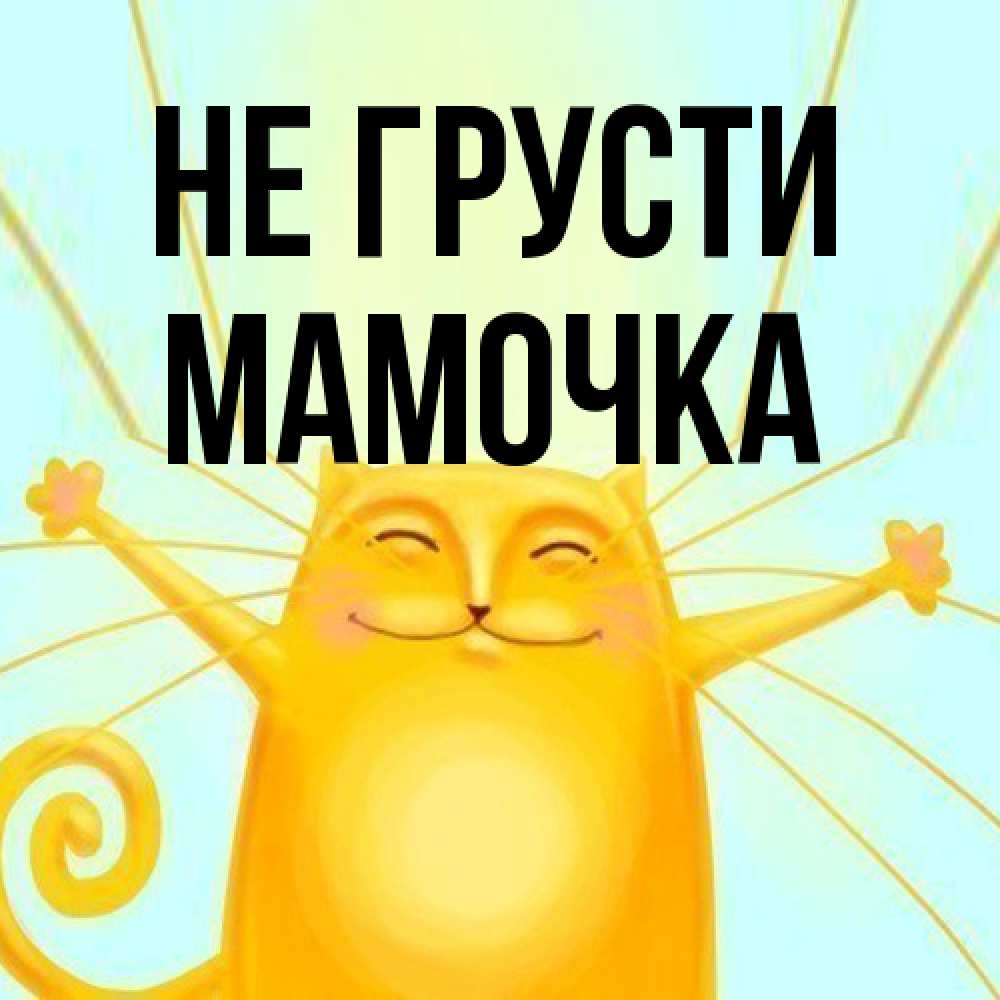 Открытка на каждый день с именем, Мамочка Не грусти обнимашки усатые Прикольная открытка с пожеланием онлайн скачать бесплатно 