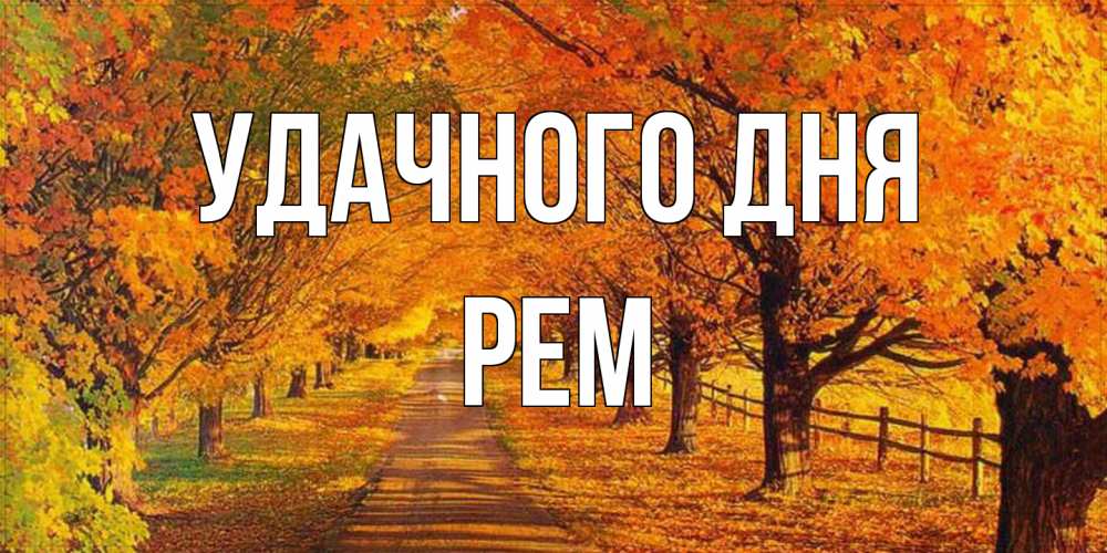Открытка на каждый день с именем, Рем Удачного дня деревья с осенними листьями Прикольная открытка с пожеланием онлайн скачать бесплатно 