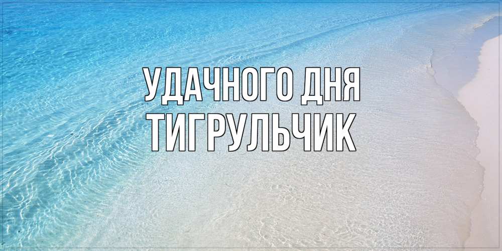 Открытка на каждый день с именем, Тигpульчик Удачного дня море пляж Прикольная открытка с пожеланием онлайн скачать бесплатно 