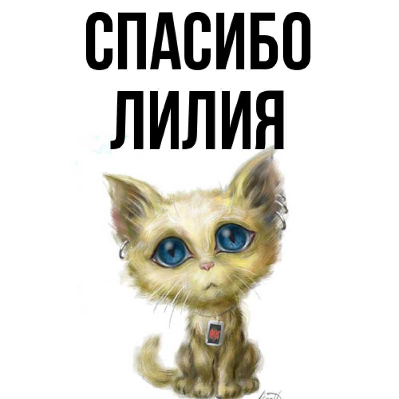 Открытка с именем, Лилия, Спасибо