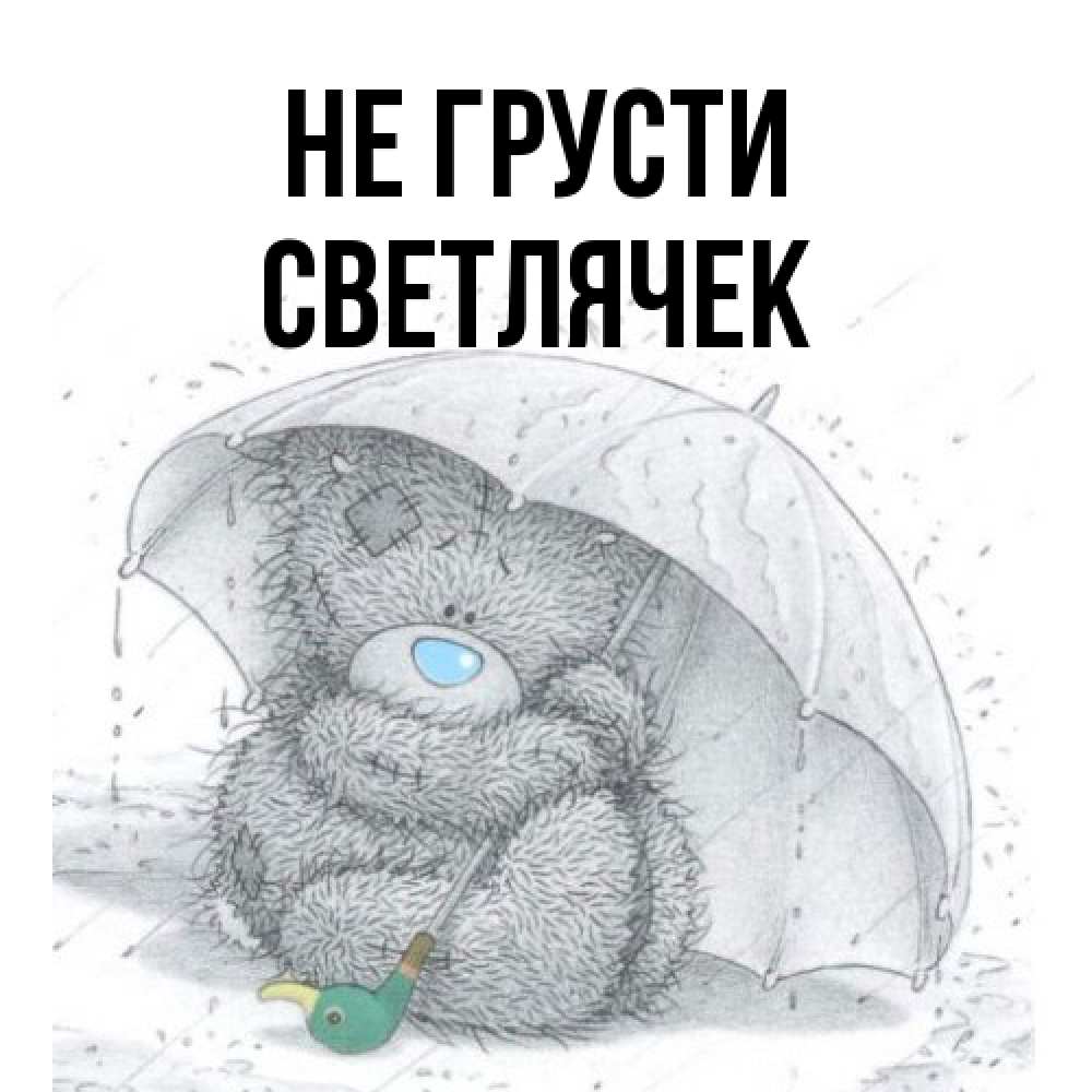 Открытка на каждый день с именем, Светлячек Не грусти спасите мишку Тедди Прикольная открытка с пожеланием онлайн скачать бесплатно 
