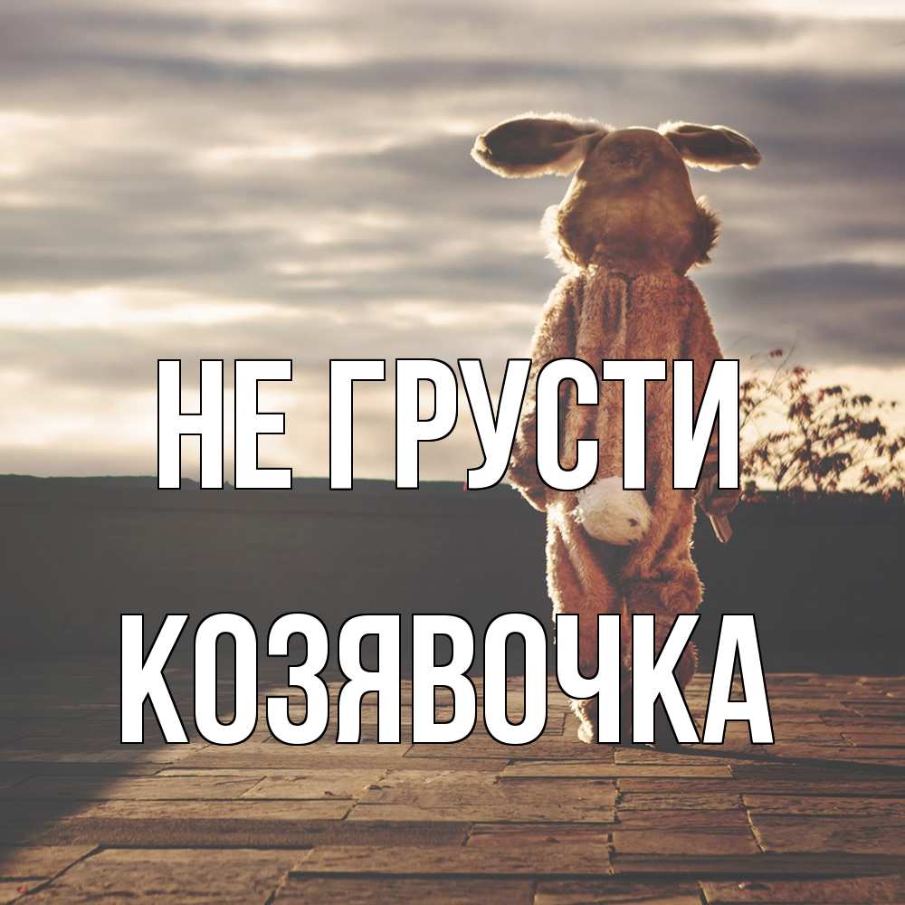 Открытка на каждый день с именем, Козявочка Не грусти со спины Прикольная открытка с пожеланием онлайн скачать бесплатно 