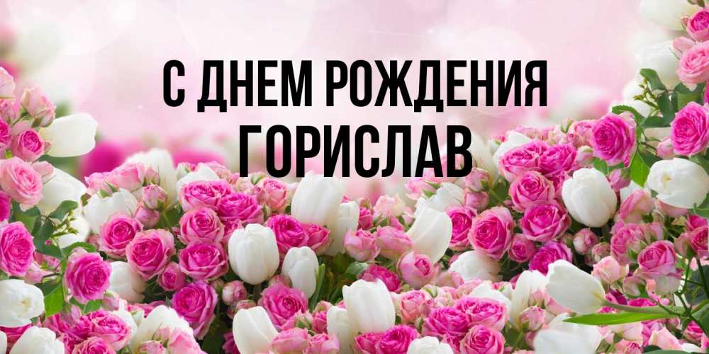 Открытка на каждый день с именем, Горислав С днем рождения открытка с разными розами Прикольная открытка с пожеланием онлайн скачать бесплатно 