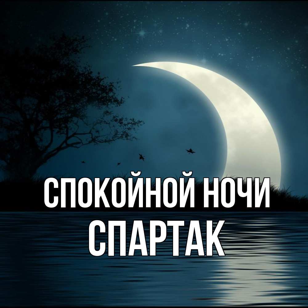 Открытка на каждый день с именем, Спартак Спокойной ночи вода Прикольная открытка с пожеланием онлайн скачать бесплатно 