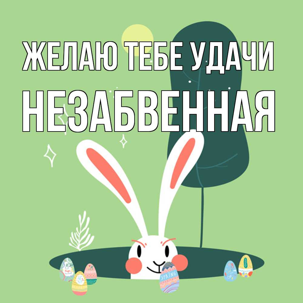 Открытка на каждый день с именем, незабвенная Желаю тебе удачи заяц Прикольная открытка с пожеланием онлайн скачать бесплатно 