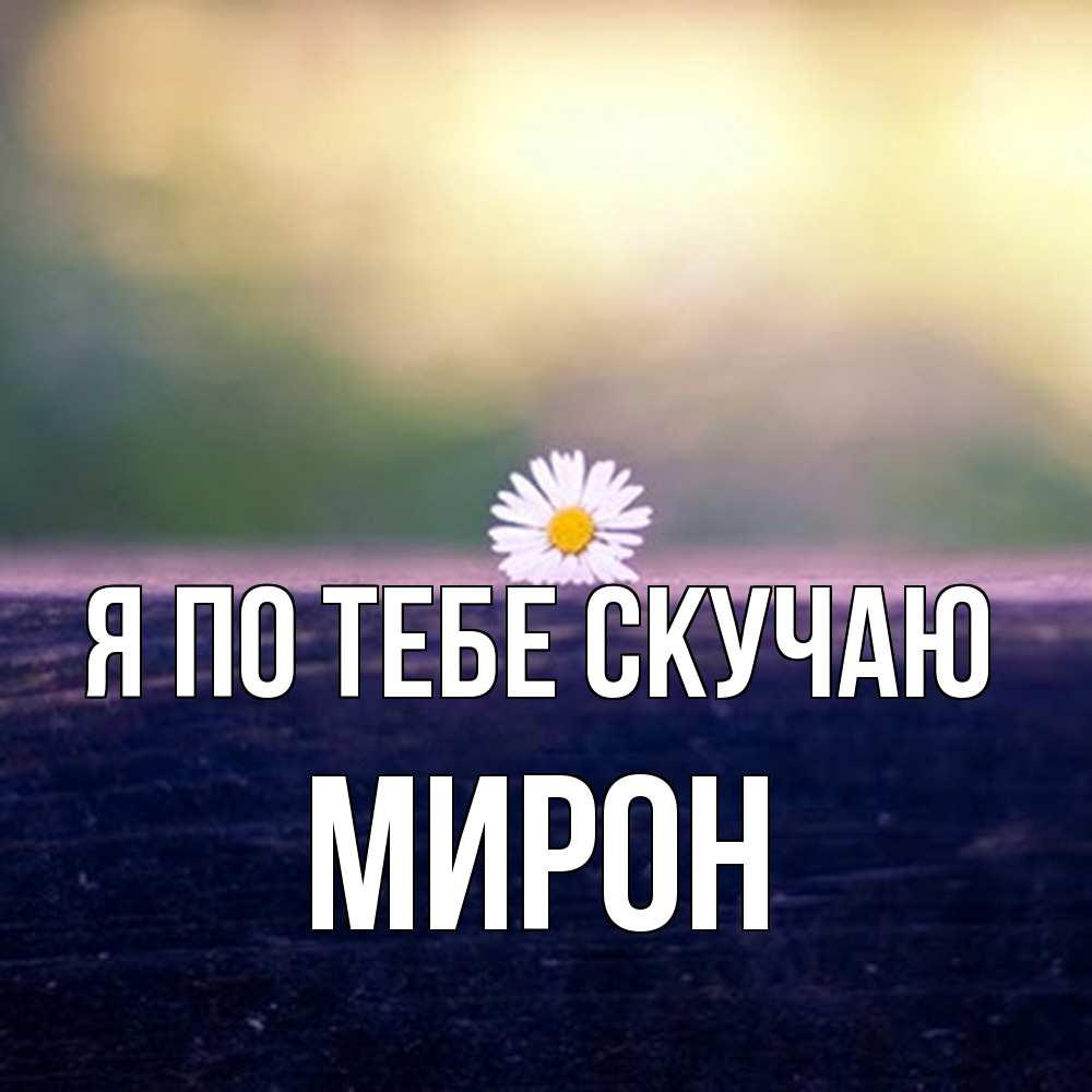 Открытка на каждый день с именем, Мирон Я по тебе скучаю приходи в гости Прикольная открытка с пожеланием онлайн скачать бесплатно 