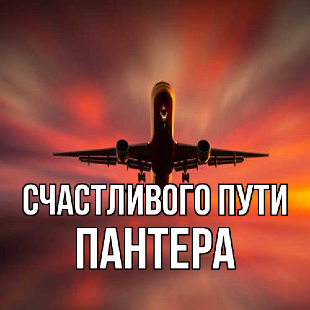 Открытка на каждый день с именем, Пантера Счастливого пути самолет набирает высоту Прикольная открытка с пожеланием онлайн скачать бесплатно 
