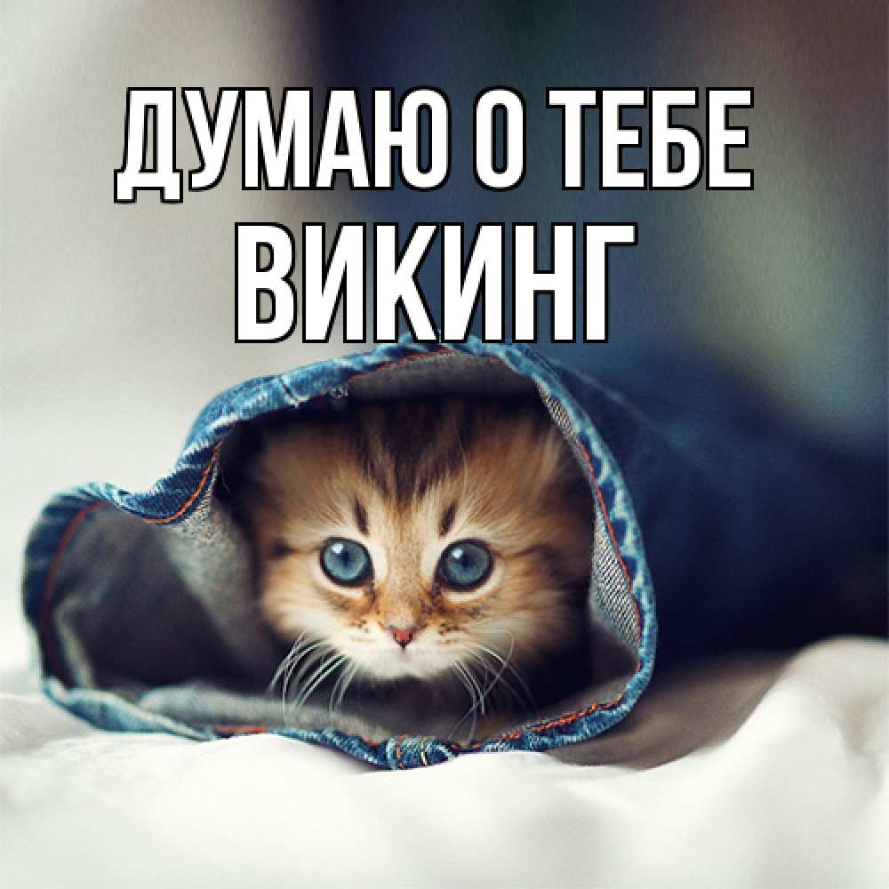 Открытка на каждый день с именем, Викинг Думаю о тебе мне без тебя плохо Прикольная открытка с пожеланием онлайн скачать бесплатно 