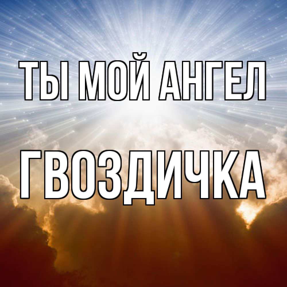 Открытка на каждый день с именем, Гвоздичка Ты мой ангел ангельский свет на небе Прикольная открытка с пожеланием онлайн скачать бесплатно 