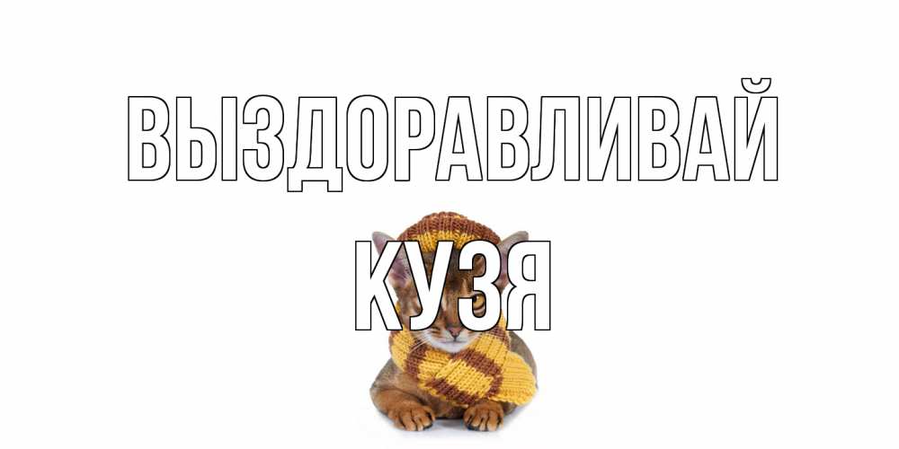 Открытка на каждый день с именем, Кузя Выздоравливай родные не болейте Прикольная открытка с пожеланием онлайн скачать бесплатно 