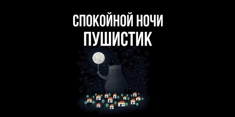 Картинка Спокойной ночи, Пушистик