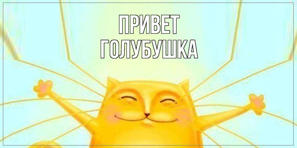 Открытка на каждый день с именем, Голубушка Привет кот Прикольная открытка с пожеланием онлайн скачать бесплатно 
