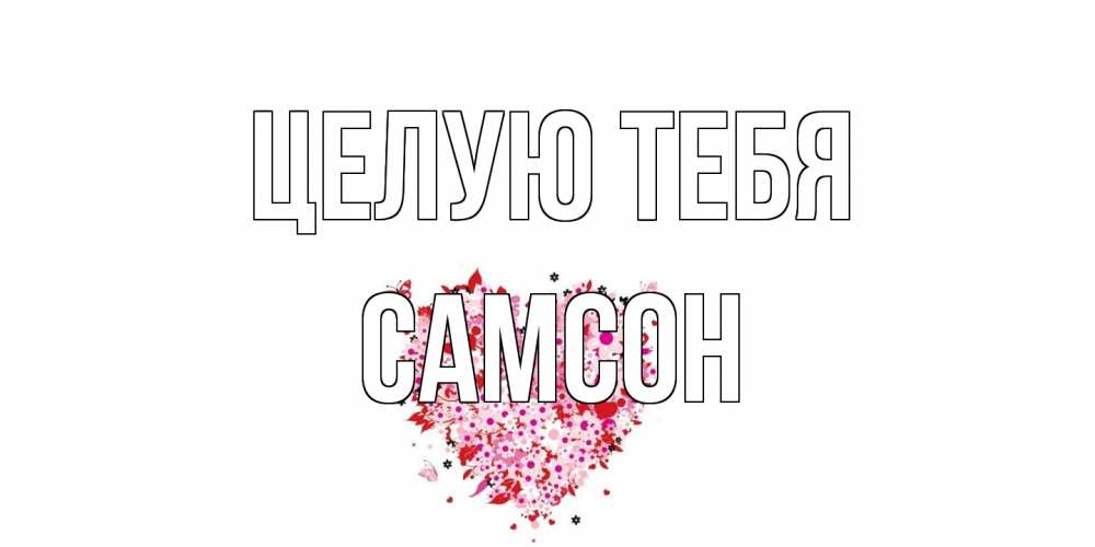 Открытка на каждый день с именем, Самсон Целую тебя сердце Прикольная открытка с пожеланием онлайн скачать бесплатно 