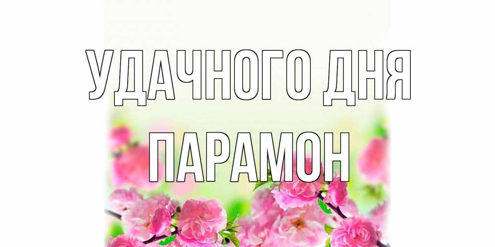 Открытка на каждый день с именем, Парамон Удачного дня цветы Прикольная открытка с пожеланием онлайн скачать бесплатно 