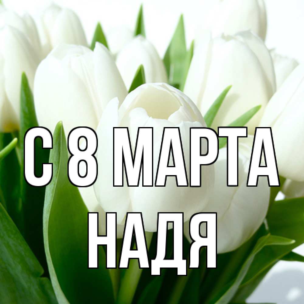 Открытка на каждый день с именем, Надя C 8 МАРТА цветы Прикольная открытка с пожеланием онлайн скачать бесплатно 